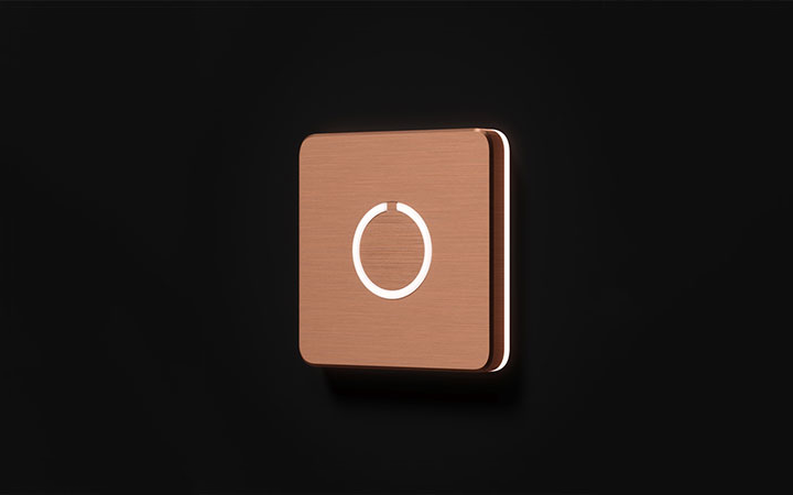 Square Modern Copper Doorbell Button by Luxello Door Bells